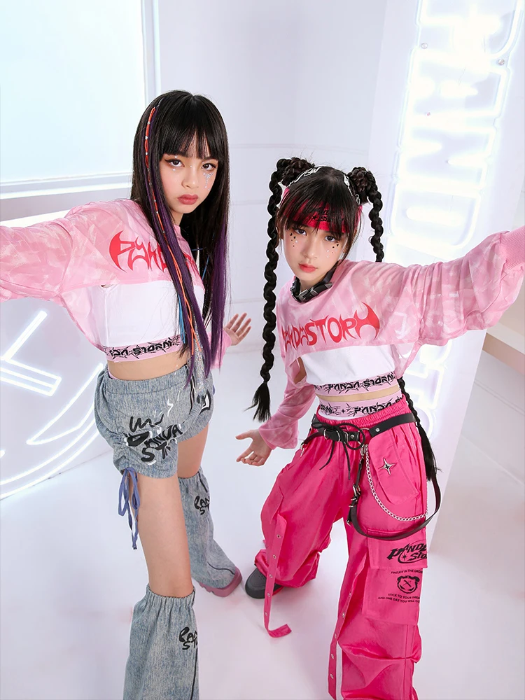 Linjinx Costume Danse Fille Paillettes – Ensemble Crop Top Et Jupe Hip-Hop Jazz Moderne 5-16 Ans