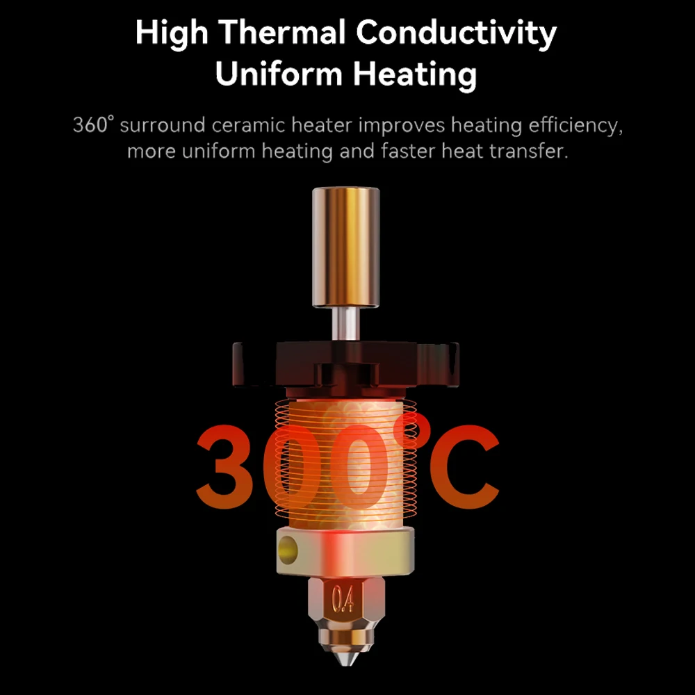 

Creality For Ender-3 V3 KE 3D Printer New Version 60w Ceramic Heating Block Kit with 2pcs Bimetallic Material 0.4mm Nozzles