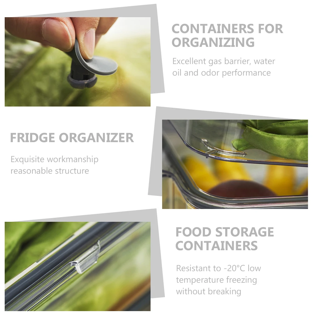 

Airtight Food Storage Containers Insulated Boxes for Fridge 1000ml Crisper Resistant Professional Design Plastic Lids
