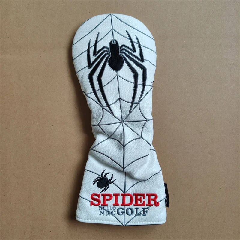

Spider Golf Club Head Covers White PU Golf Driver Fairway Wood Hybrid Headcovers For Man Women