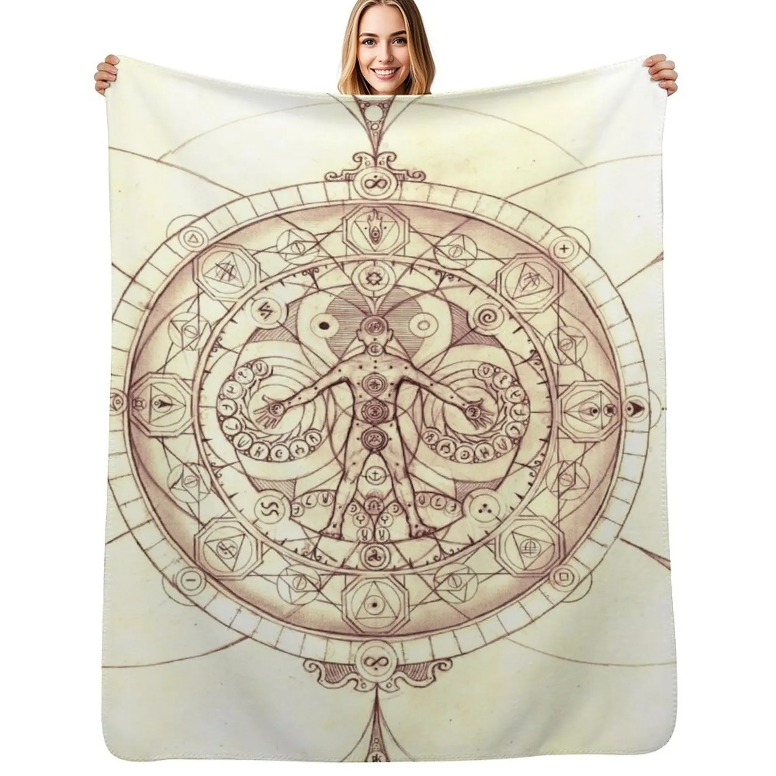 Grounding Sigil Throw Blanket Plaid Camping Heavy Hair Personalized Gift Summer Beddings Blankets
