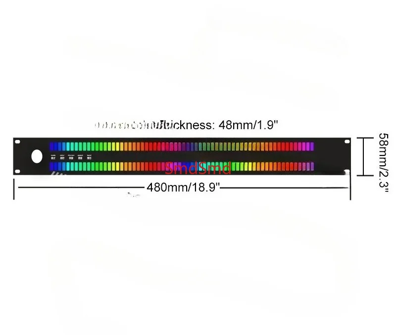 128-Light LED Music Spectrum Display LED64X2 Rhythm Light VU Meter with Voice Control And Wired Input for Audio Visual Entertain