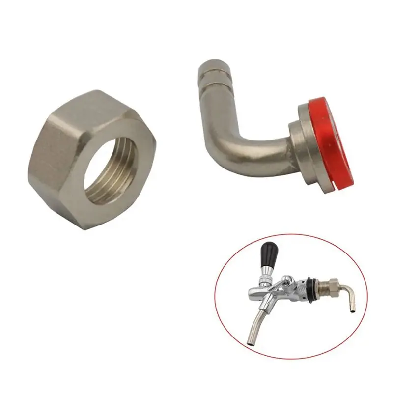 A98E-Draft Beer Shank Tail Piece Elbow Nut Gasket Kit Beer Brewing Tap Faucet Shank Adapter Accessories
