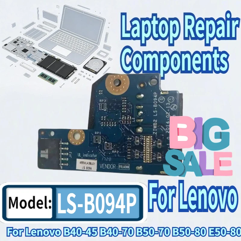 

For Lenovo B40-70 B40-45 B50-70 B50-80 E50-80 Laptop DC Power Connector Jack DC-IN Charging Board ZIWB2 LS-B094P