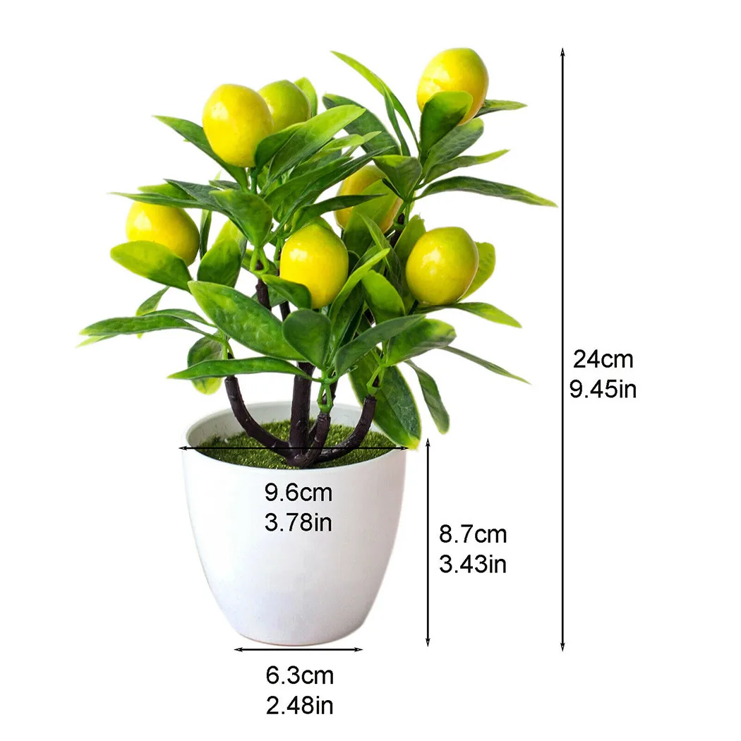 Artificial Fruits Lemon Tree Simulated Bonsai Home Decoration Potted Plant Living Room Ornament Fake Tree Artificial Plants