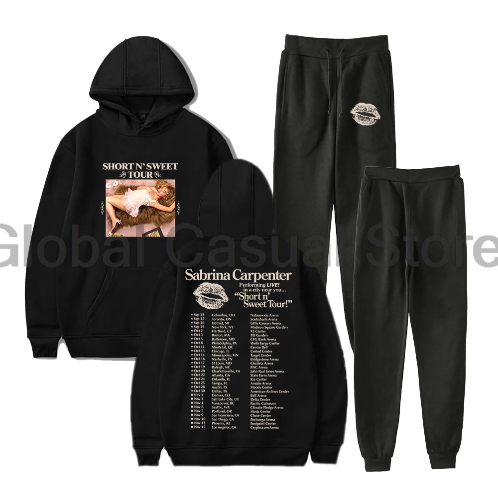 Sabrina Carpenter Short n' Sweet Tour 2024 Hoodie Jogger Pants Two Piece Set Sweatshirts+Sweatpants Men Women's Set