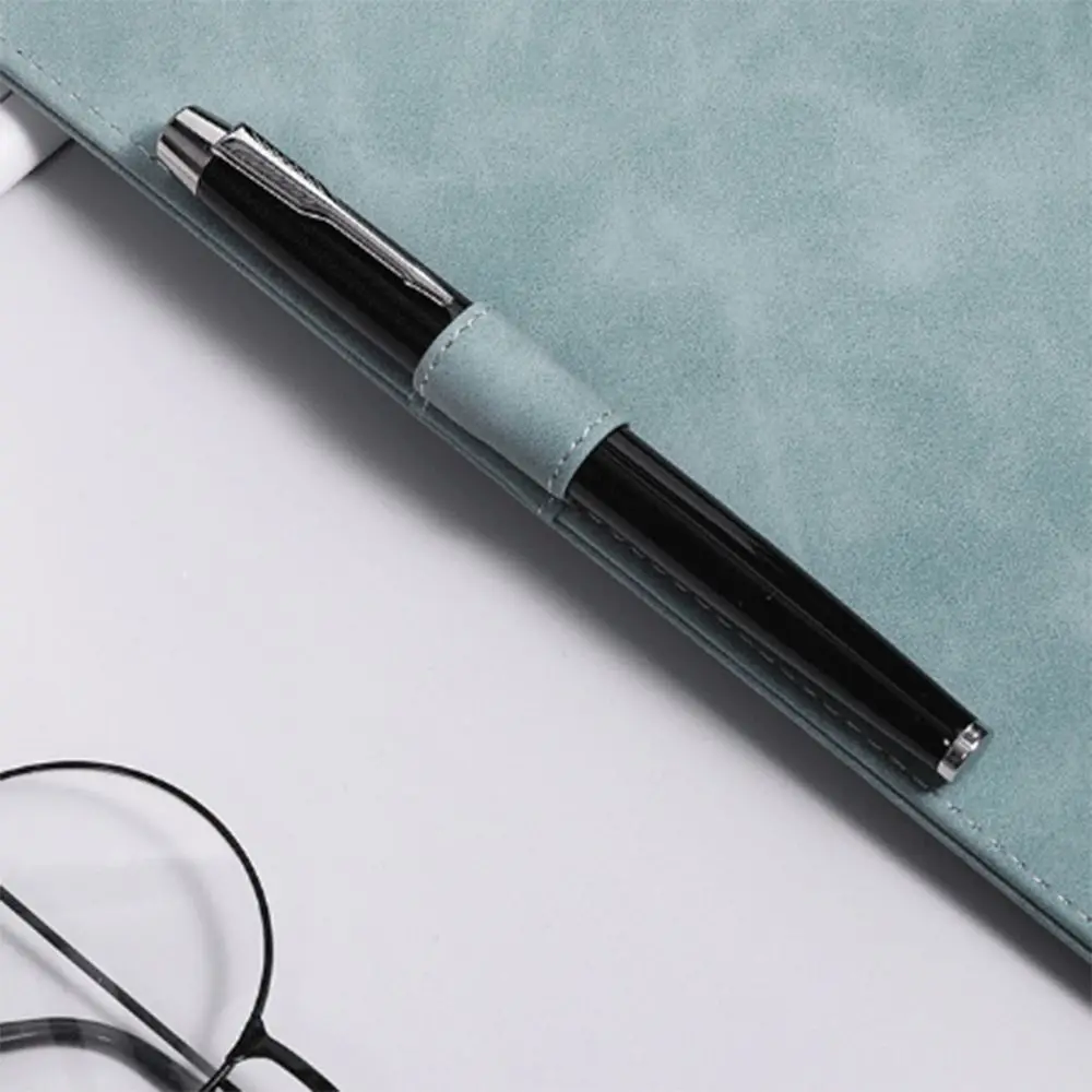 

Multifunctional A4 Leather Magnetic Buckle Folder Waterproof Large Capacity Document File Thickened PU Leather Signature Clamp