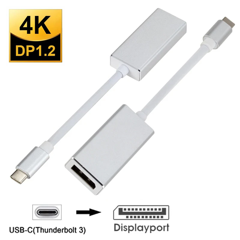 USB C do kabel DisplayPort typu C męski do żeński konwerter DP 4K @ 60Hz przewód wyświetlacza do laptopa Thunderbolt4/3