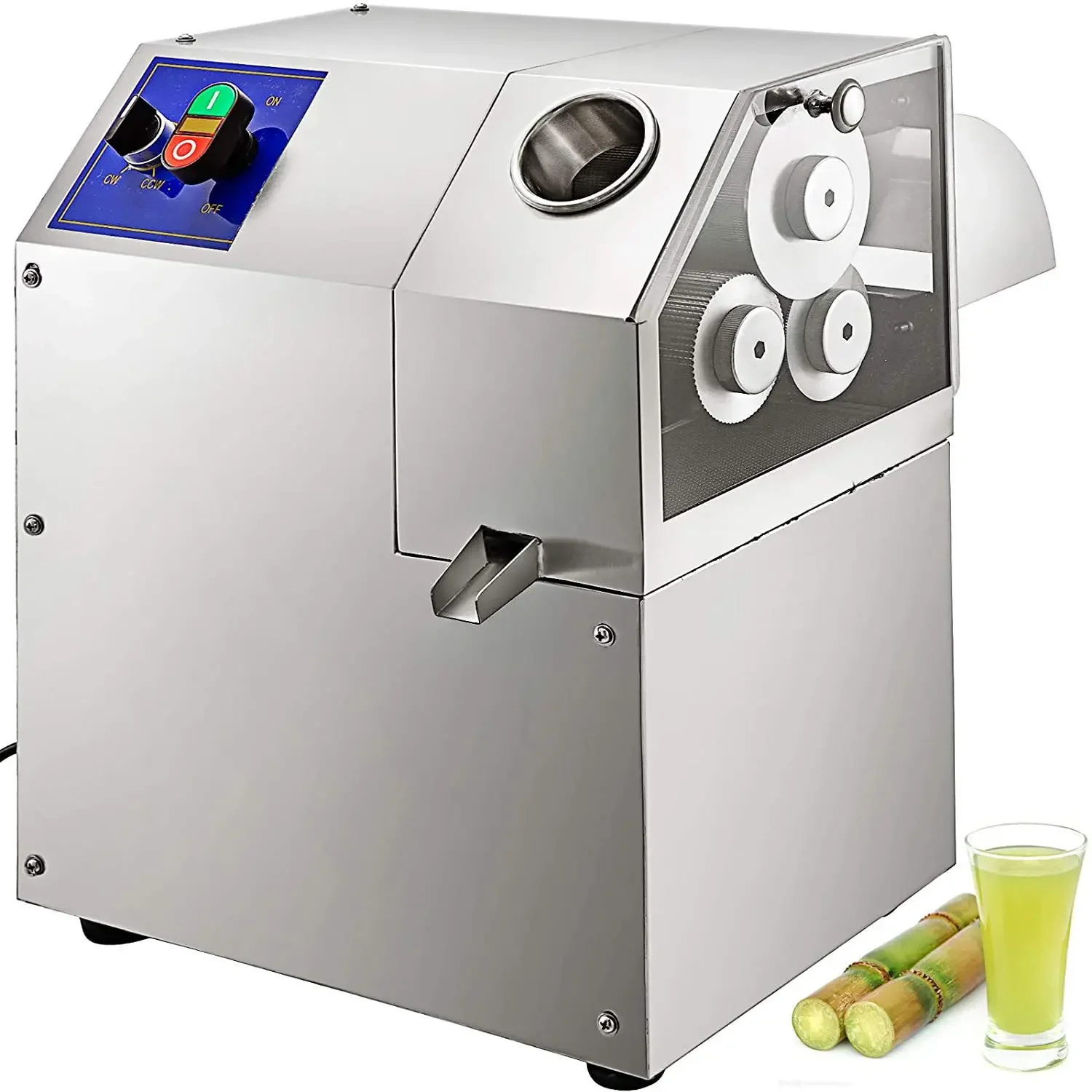 Máquina de cana horizontal Separação de suco de bagaço G3 Large Three-Stick Electric Desktop Juicer