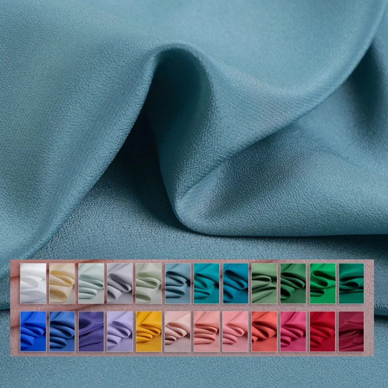 20Colors Available 114Cm Wide 14MM Thick Solid Color Silk Crepe de Chine Fabric for Soft Comfortable Shirt Dress Clothing R229