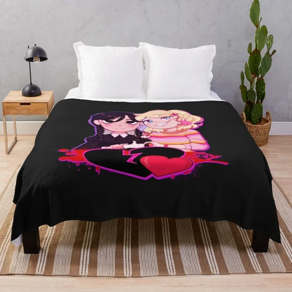 

Wednesday with Enid - Wenclair Wednesday x Enid Throw Blanket Hairy Thins Vintage Sofa Throw Blankets