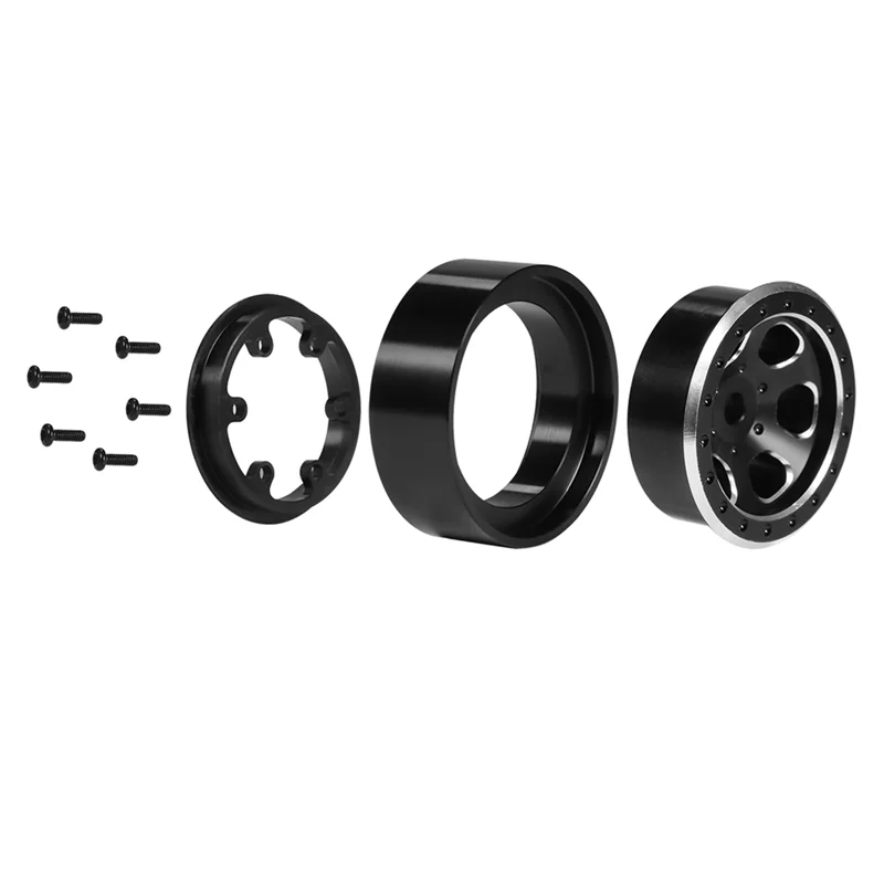 4Pcs 1.3 Inch Metal Beadlock Wheel Rim Wheel Hub for TRX4M 1/18 RC Crawler Car Upgrade Parts Accessories,5