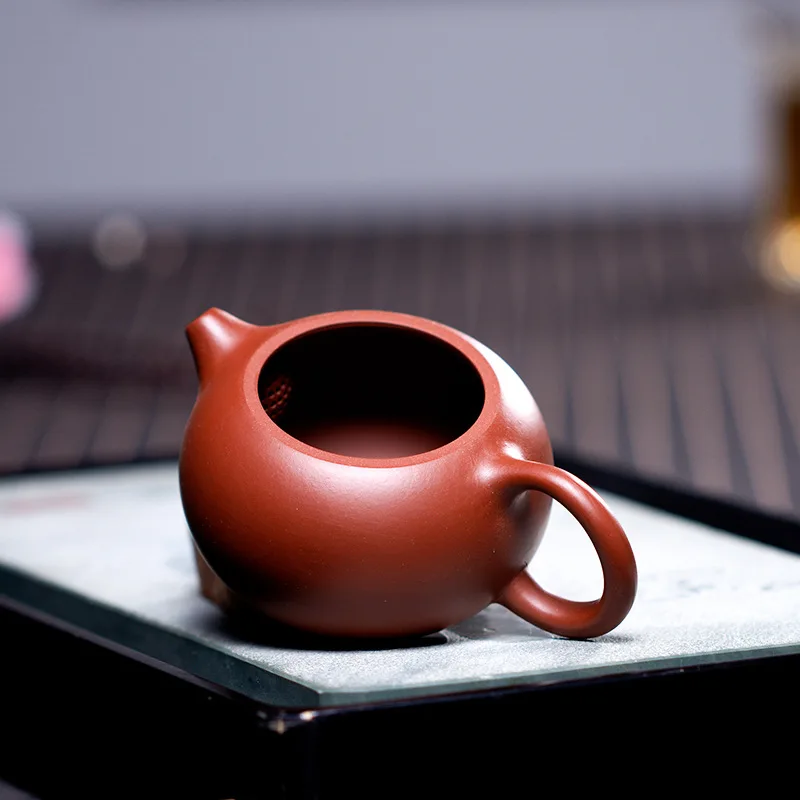 240CC Yixing Clay Teapot Traditional Xishi Pot Chinese Handheld Kettle Kung Fu Zisha Tea Set Teaware Collection Hand Playing Toy