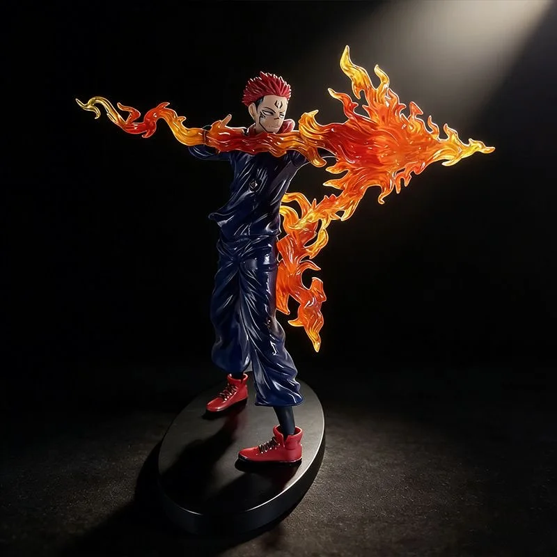 

20cm Jujutsu Kaisen Ryomen Sukuna GK Statue Anime Figure Collectible With Fire Effect Deluxe Action Figure Model Toy Boy Gifts