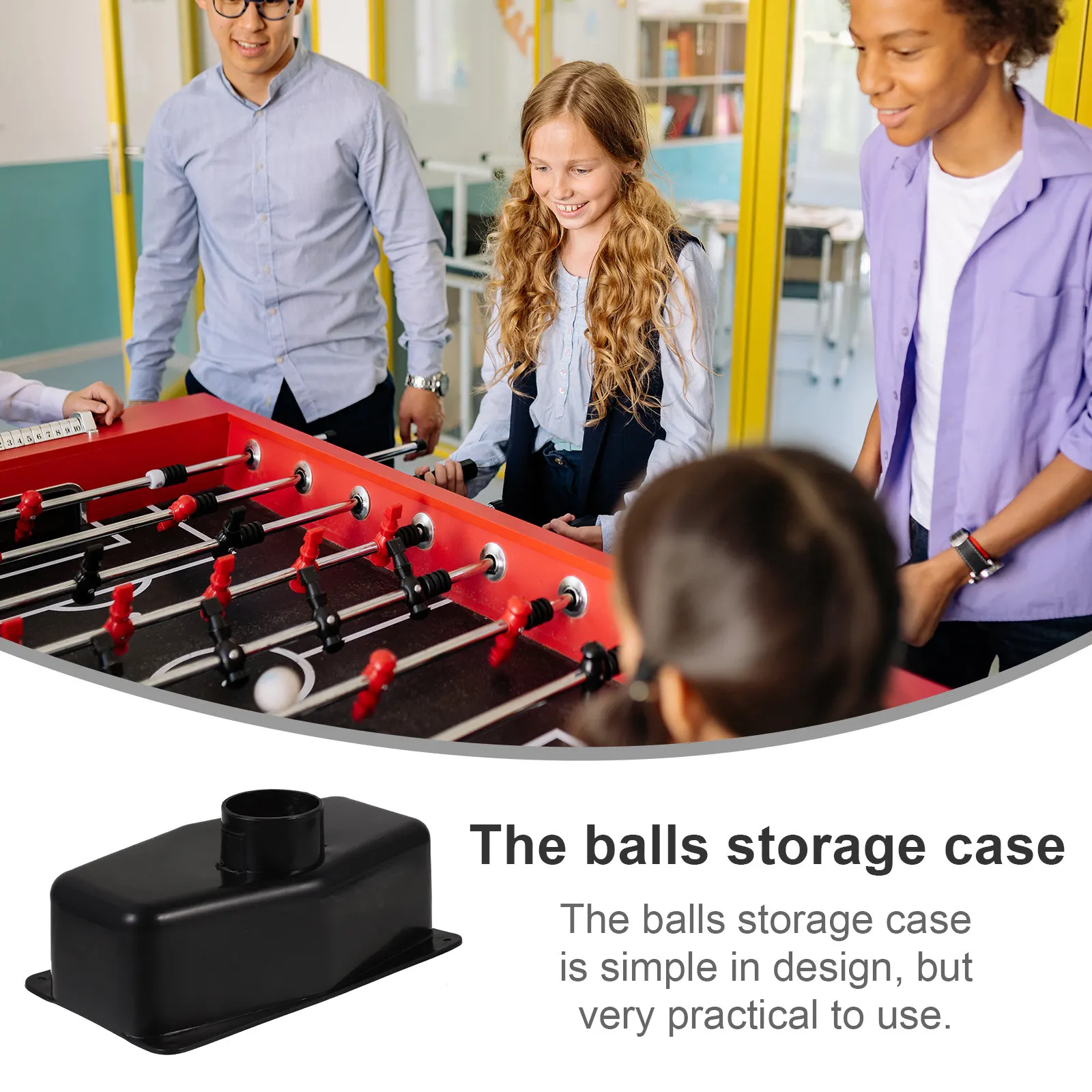 

Набор из 2 пластиковых коробок для хранения мячей для настольного футбола, черные, прочные, аксессуары для настольного футбола