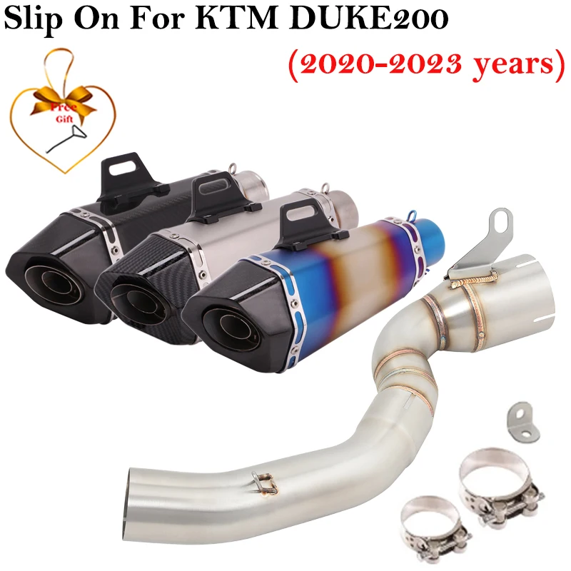 

Slip On For KTM DUKE200 DUKE 200 RC200 RC 2020 - 2023 Motorcycle Exhaust Modify Middle Link Pipe 51mm DB Killer Escape Muffler
