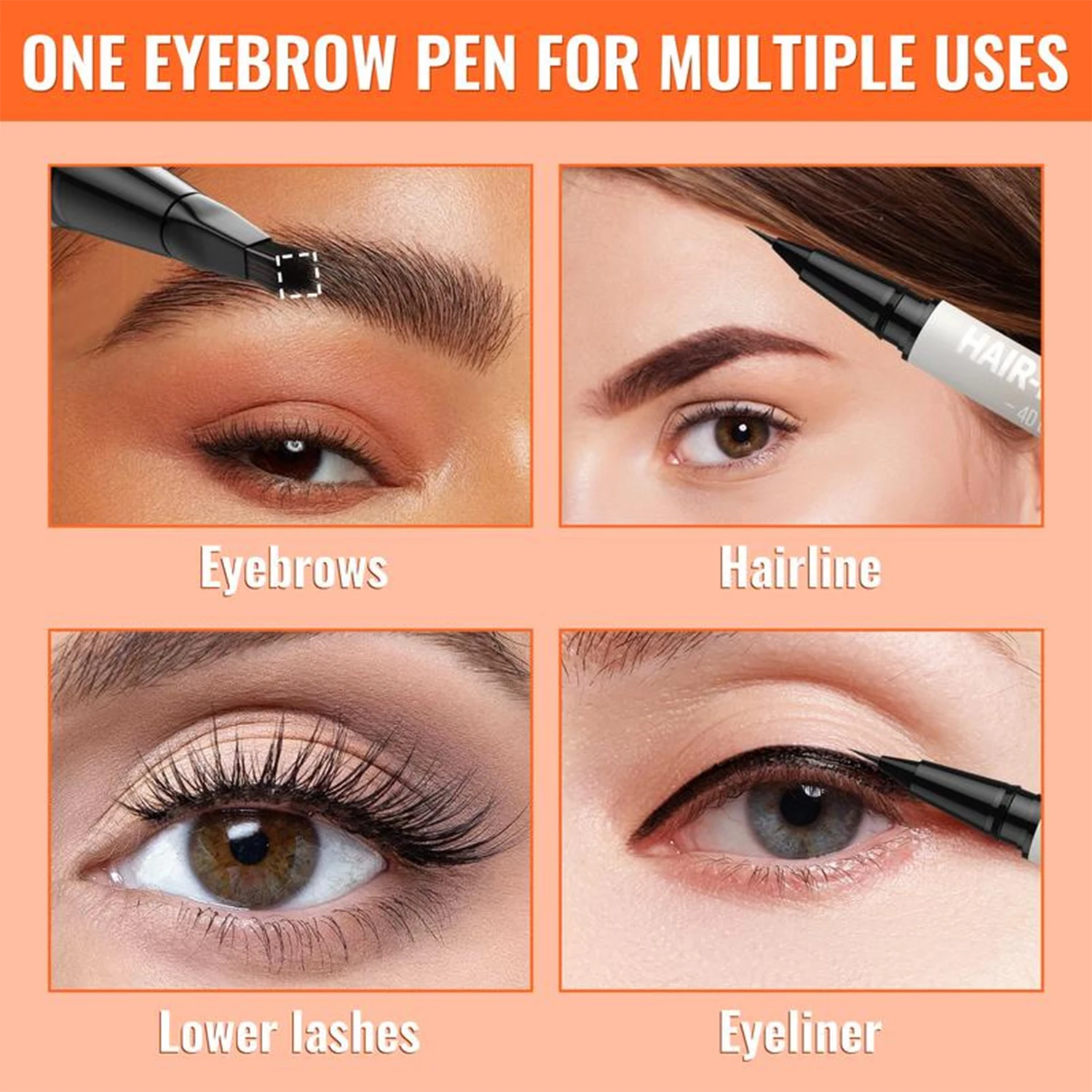 BARVENA natural smooth wild eyebrow pencil eyeliner two-in-one waterproof and sweat-proof double-ended eyebrow pencil