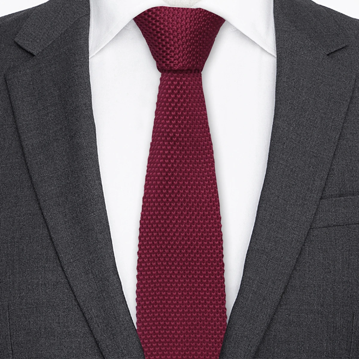 Slim Knitted Ties For Men 5.5cm Solid Color Fashion Water Neckties Plain Black White Gray Blue Burgundy Women Neck Knitted Ties