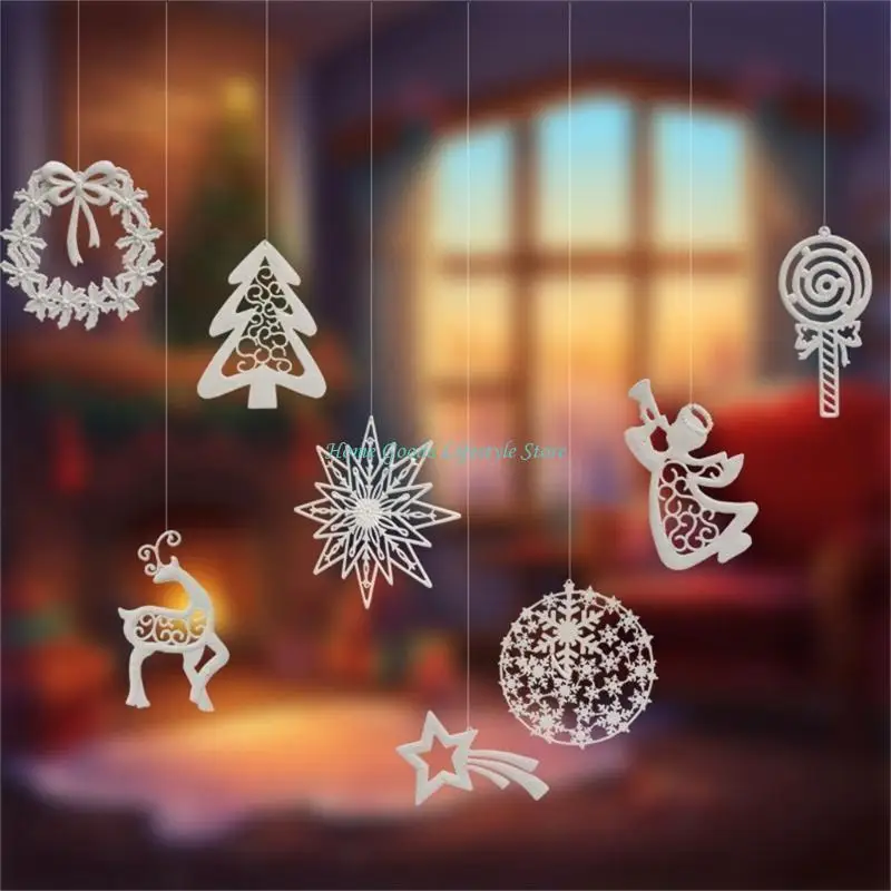 E74E упаковка из 8 блестящих украшений для рождественской елки золото/серебро подвесные безделушки украшения офисные праздники