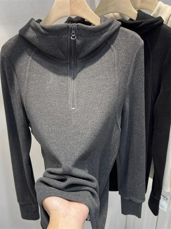 Autumn Winter Double-Sided Fce Design Cartoon Print f-Zip Hoodie Women's Base Layer Top Polyester Fiber Loose Fit Korea...