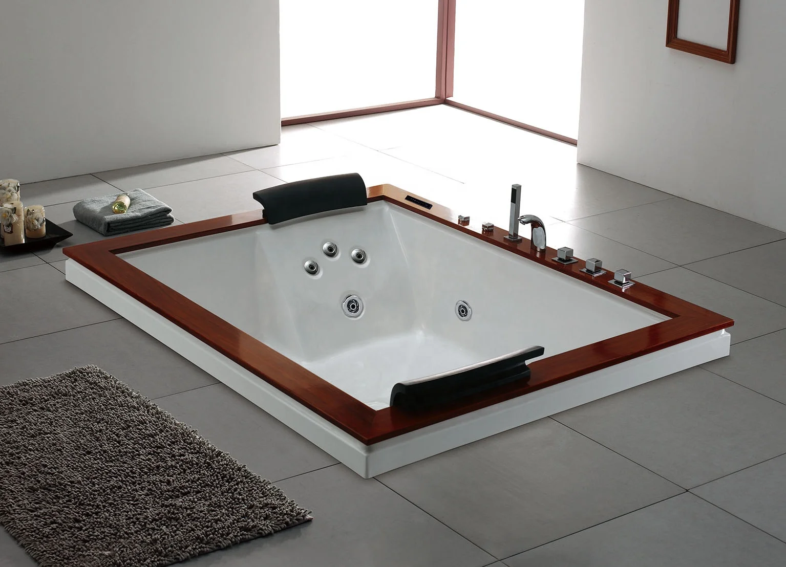 Hot-selling Modern Portable Acrylic Built-in Whirlpool Spa Jacuzzi With Hot Tub Spa Function, Suitable For 2-3 People