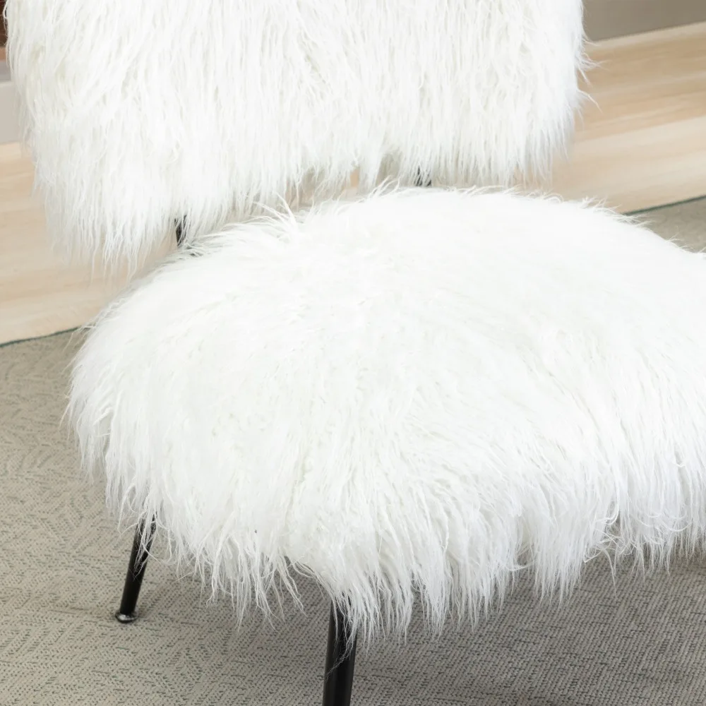 Faux Fur Plush Accent Chair, 25.2 "Wide, Novo, 2023