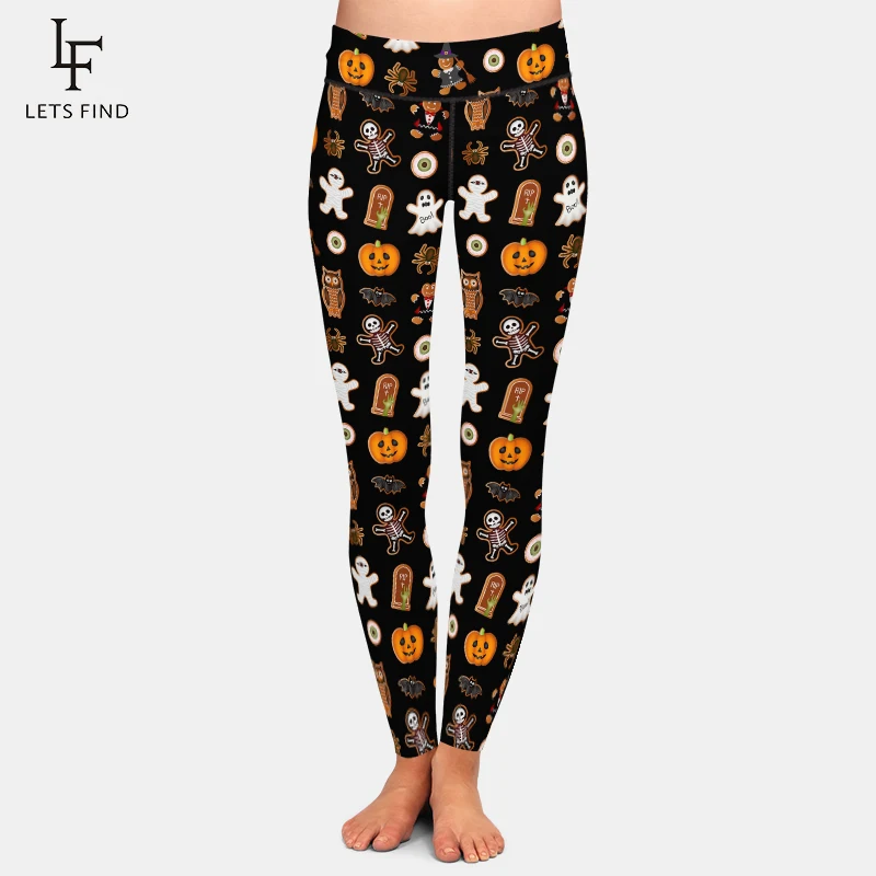 LETSFIND moda nuove donne Fitness Stretch Legging completo a vita alta 3D Halloween dolci modello stampa ragazze Sexy Leggings caldi