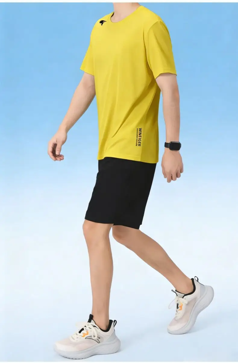 Schweißableitende Schnelltrocknende Herren-Laufshirts für Feuchte Sommertage Eisseide Atmungsaktive Mesh-Sportoberteile UV-Schutz – Detail 6
