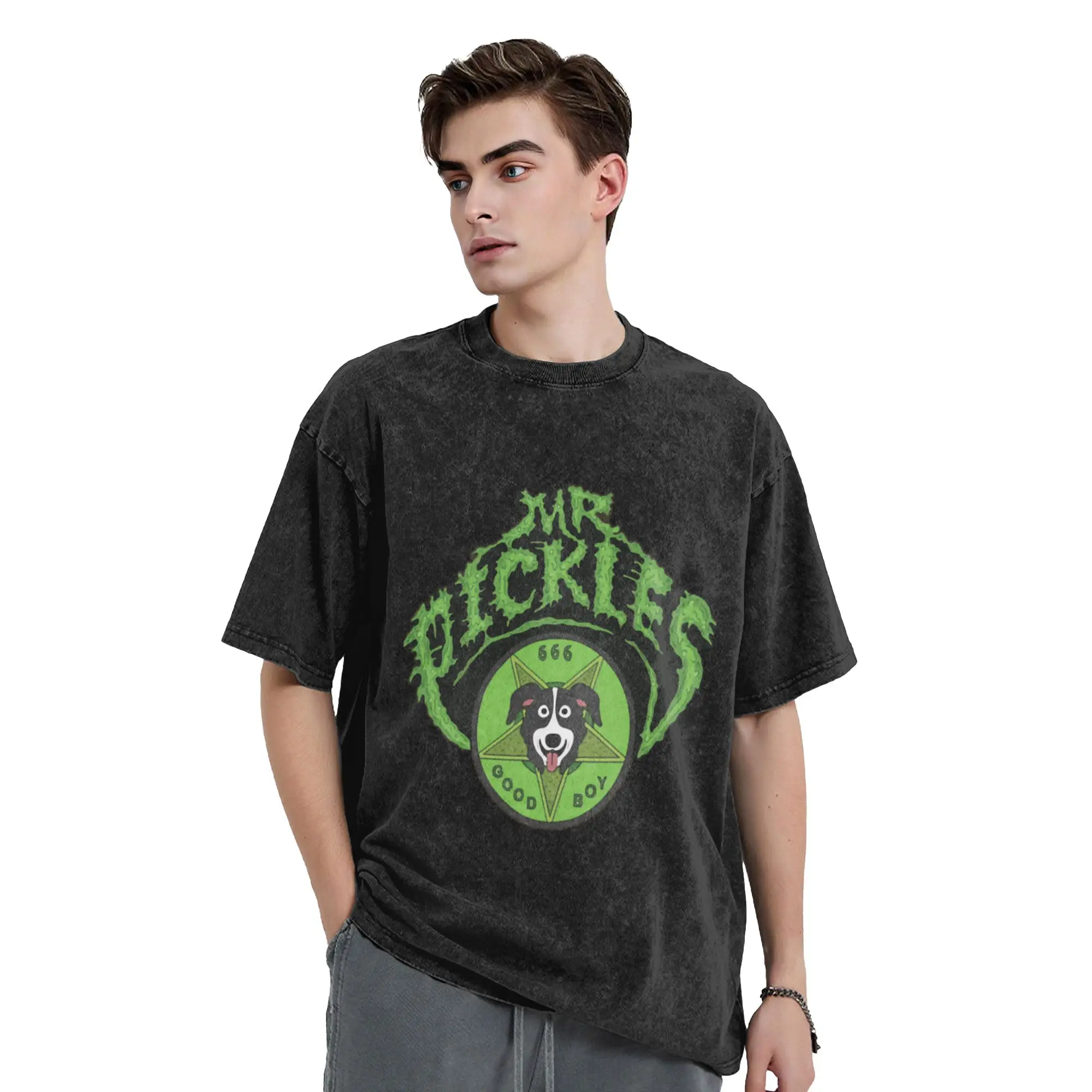 Mr  Pickles  Classic Comfort A Washed T Shirt Men's Women's Oversized Cotton Tees Tops