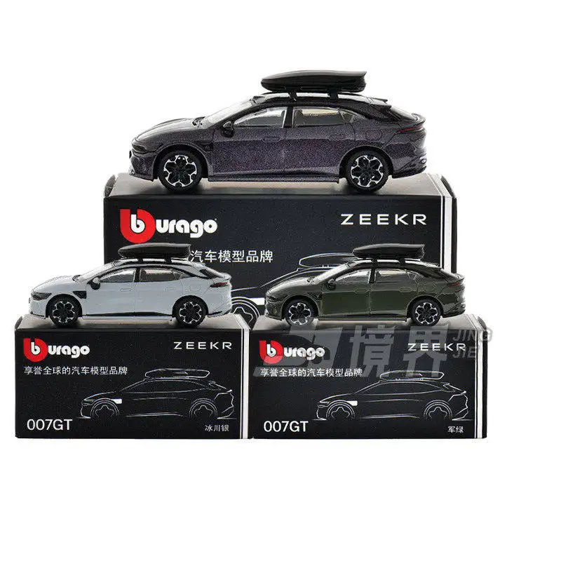 Burago 1/64 ZEEKR 001 Neue Energie Elektrofahrzeuge Metall-Druckgussautos Sammelmodelle Druckguss-Spielzeug für Jungen
