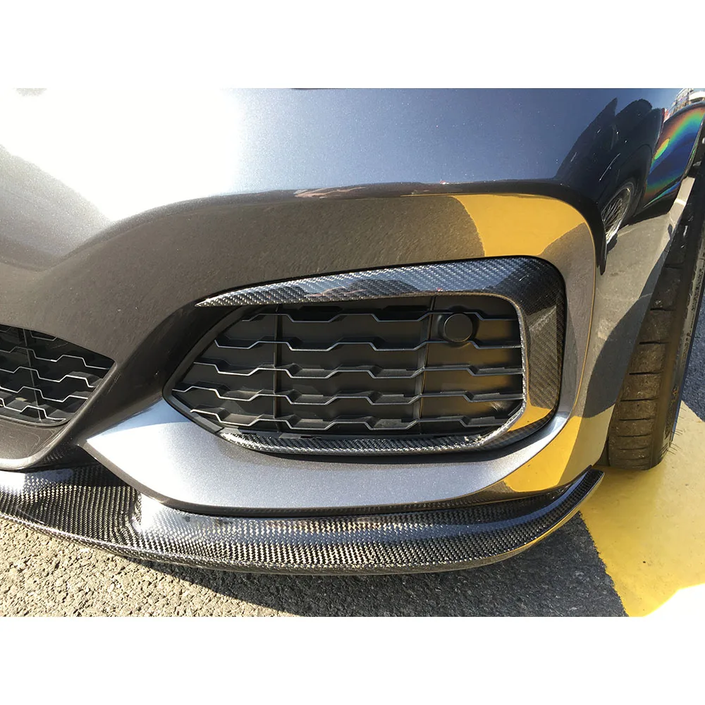 

Dry Carbon Fiber Front Fog Lamp Wind Knife Fangs Trim Strips for BMW 1 Series F20 M Sport M135i M140i Hatchback 2016 - 2018 FRP