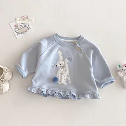 MILANCEL New Spring Autumn Kids Hoodie 0-5T Cute Flower Bunny Children Pullover Girls Outwear Tops