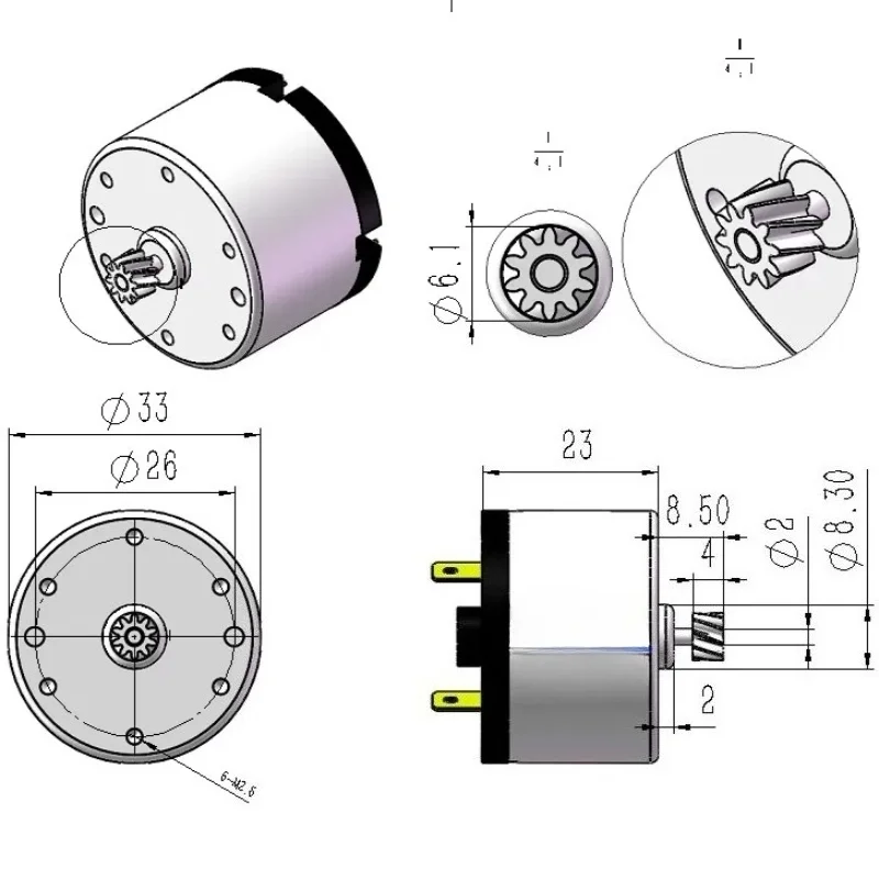 520 micro DC motor, carbon brush long life motor 6V motor with gear 12V high speed motor DC24V