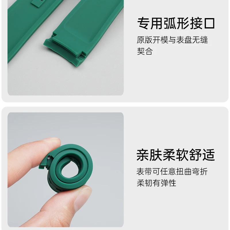 20mm 22mm cinturino in gomma con estremità curva per Casio Swordfish Duro MDV106-1A MDV-106/107-1A braccialetto cinturino sportivo in silicone impermeabile