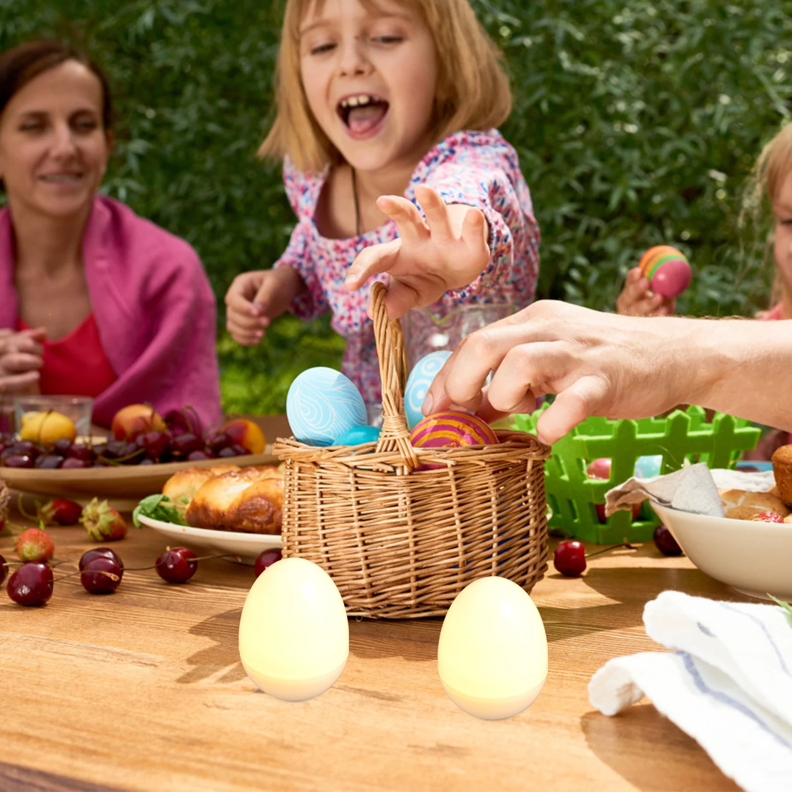 

12pcs Egg Shaped Night Lights Glowing Mini Egg Lamps For Easter Party Decor Festival Supplies Home Bedroom Warm Light