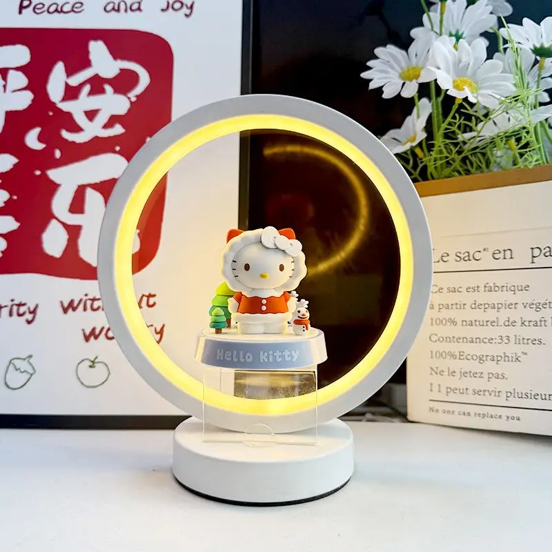 سانريوس مرحبا كيتي ضوء الليل الإبداعية الكرتون الجدول مصباح موضة جديدة Kawaii ضوء دافئ رائجة البيع Ins غرفة نوم هدية مزخرفة