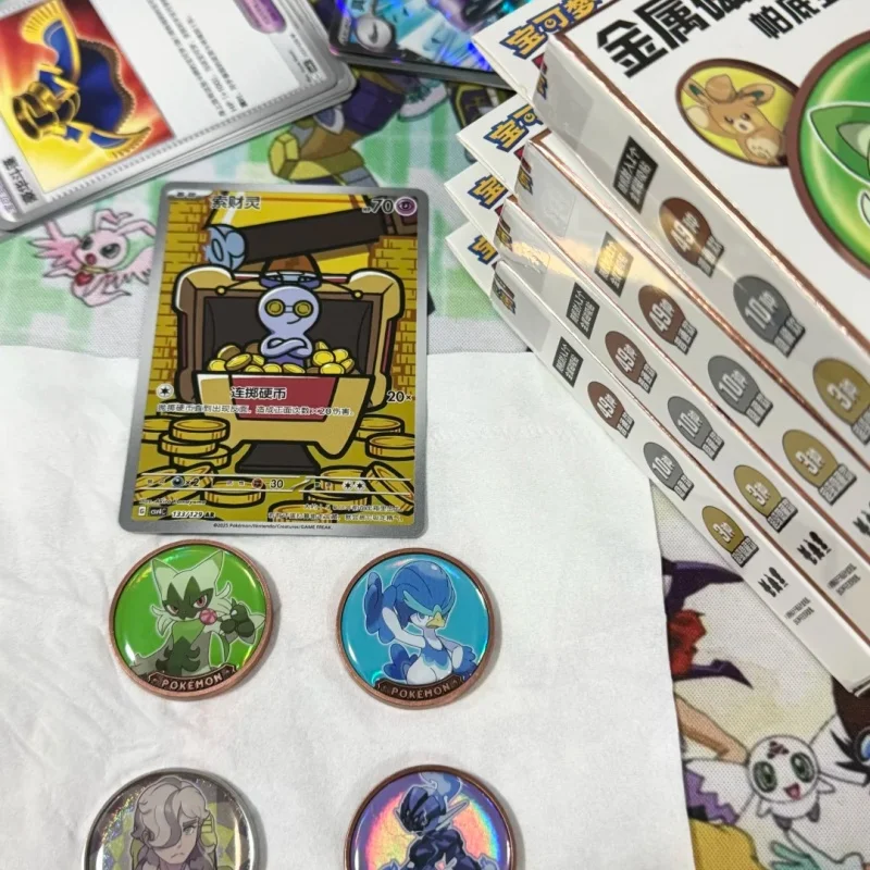 شارة ثلاجة مغناطيسية من Pokemon TCG Paldea Region V1 V2 هدية بطاقة ألعاب معدنية أصلية قابلة للجمع #1