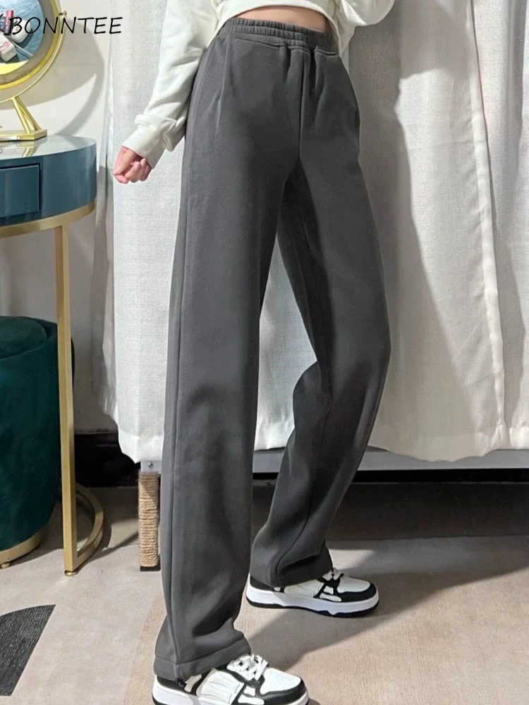 

Брюки на шнурке для женщин, модные свободные широкие брюки в корейском стиле, однотонные осенние универсальные студенческие удобные брюки с высокой талией, шикарный крой