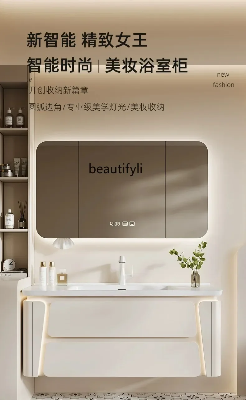 

xzCream wind oak paint bathroom cabinet combination ceramic integrated basin toilet