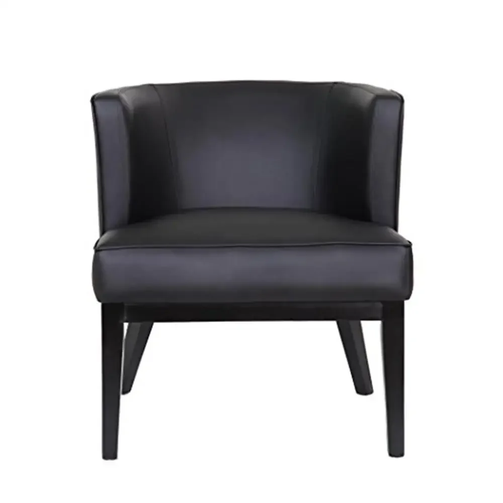 

Black Driftwood Wingback Accent Chair with Nailhead Trim & Wooden Legs Farmhouse Style Furniture