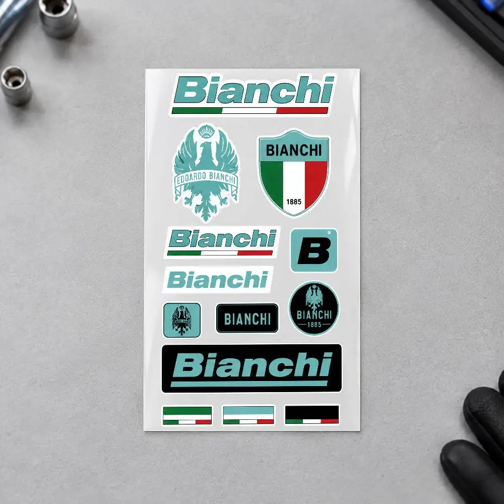 B-BIANCHI Motorcycle Decal Sticker Kit Reflective Graphics For Helmet Tank Fairing Body Custom Bike