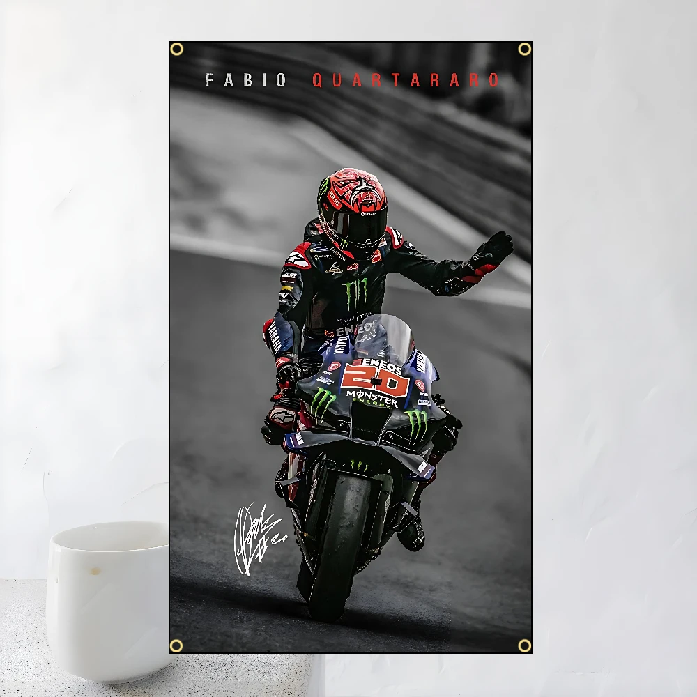 Motorcycle Fabio Quartararo 20 Flags Polyester Printed Banner For Home Decoration
