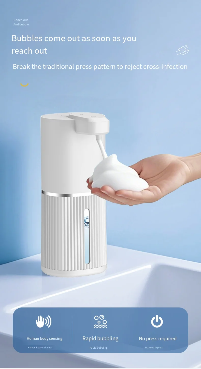 

Touchless Automatic Soap Dispenser USB Rechargeable Electric Foaming Foam Dispenser for Kitchen Bathroom