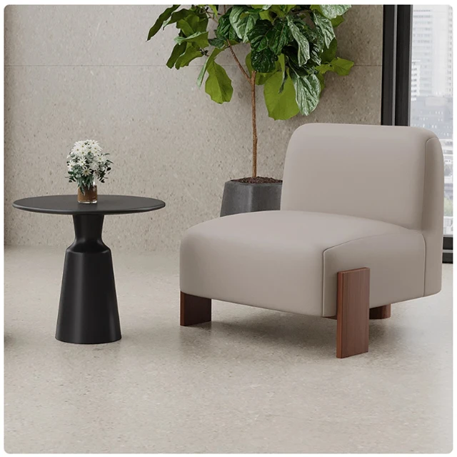 Modern Minimalist Solid Wood Leisure Chair For Hotel Hall And Guest Room