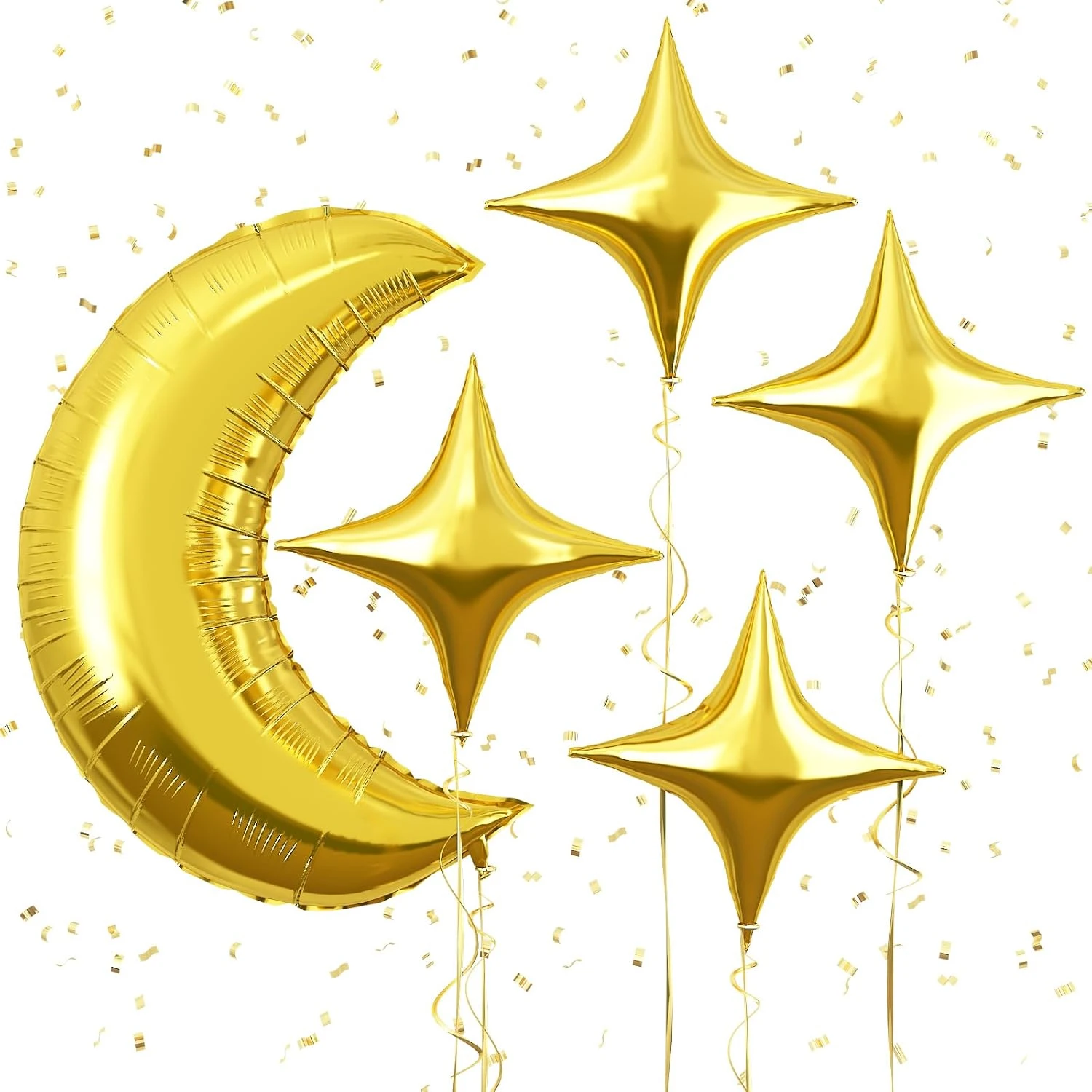 5 teile/satz 36 Zoll Gold Mond Folie Helium Ballons Muslimischen Festiva Eid Party Dekoration Eid Mubarak Ramadan Kareem Hajj Party Supplie