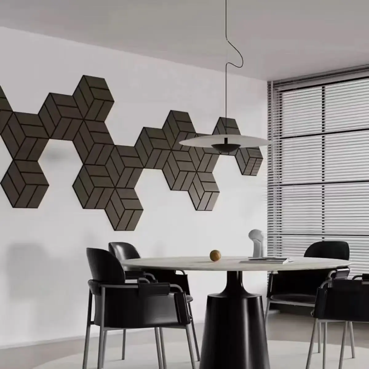 4/8pcs Hexagonal Sound-absorbing Board Self-adhesive Background Wall Decortion Bedroom Wall Sticker Office Noise Reduction