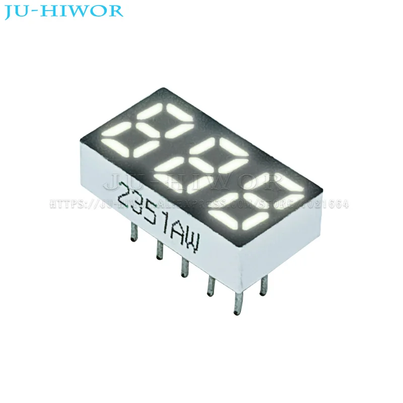 

10pcs 0.25 Inch 10Pins 2531AW 2531BW 3 Digits Bits 7 Segment White LED Digital Display Digitron Common Anode Cathode C-C C-A