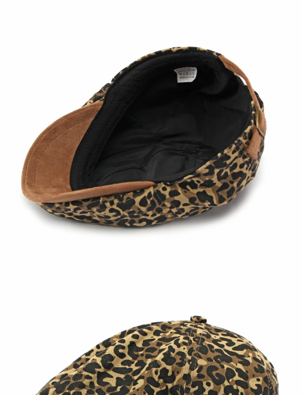 HT5119 Herren- und Damen-Baskenmützen Retro Künstler-Mütze Leopard Ivy Flat Cap Unisex Verstellbare Achteckige Baskenmütze – Detail 8