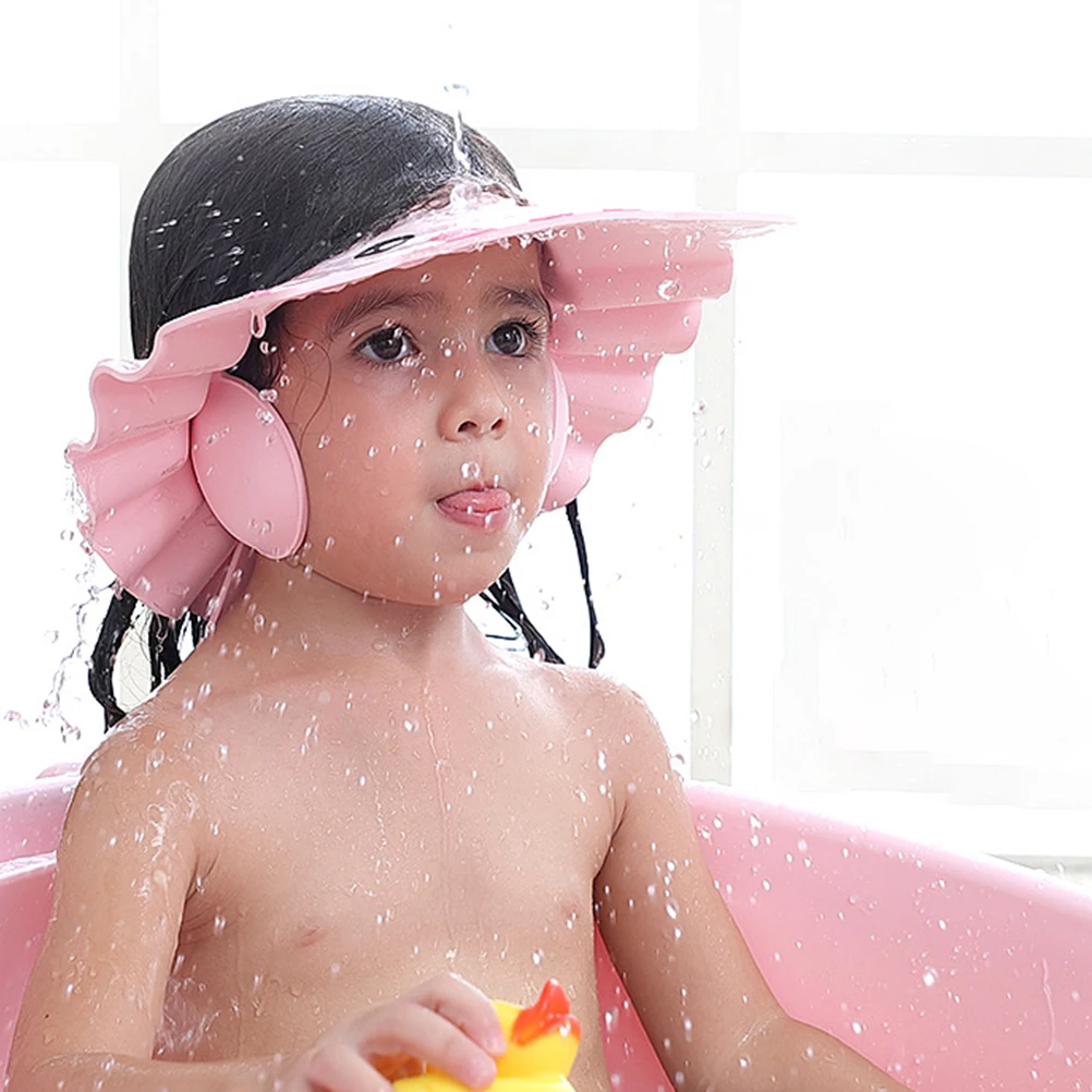 

2 pcs Waterproof Bath Hat Bath Hat Adjustable Infant Shower Cap Toddler Shampoo Visor Protect Eyes Ears