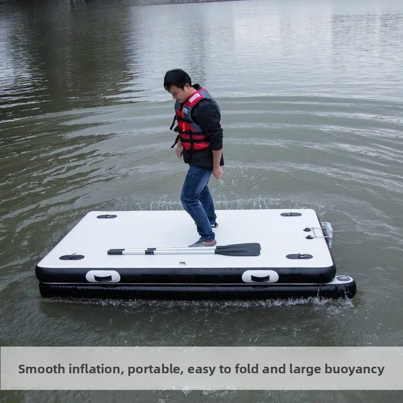 Platforma wędkarska pływająca, szczotkowana platforma wędkarska magiczny dywan wodny Luya, gumowa łódź, składana platforma wędkarska pływająca